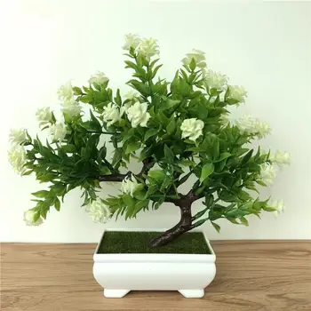 Dirbtiniai Augalai Multi-šakės rose vazoninių Modeliavimas bonsai dirbtinis Patalpų stalo Amatų žaliųjų augalų sodo puošmena FZ146