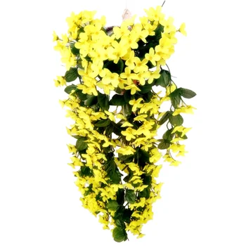 Violetinė Žalia Augalų Dirbtinių Gėlių Dekoras Modeliavimas Sienos Kabo Krepšelį Gėlių, Orchidėjų Netikrą Gėlių Namų Dekoro Šalies Prekių