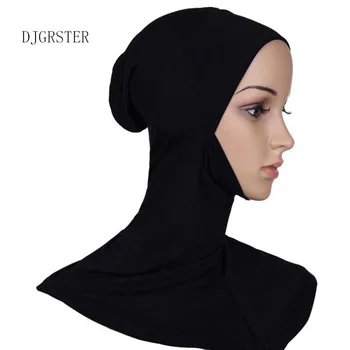 DJGRSTER Minkštas Stretchble Musulmonų Sporto Vidinis Hijab Kepurės Islamo Underscarf Skrybėlės Crossover Klasikinio Stiliaus Hijab Apdangalai, Pilnas draudimas