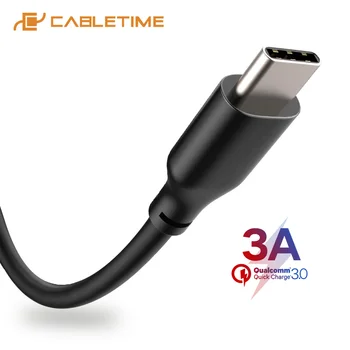 CABLETIME 3A USB C Kabelio Tipas C Mobiliojo Telefono Kabelis Android Duomenų Kabelis Greitai už 