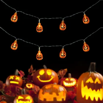 1,5 m Helovinas Šalis Dekoro LED Šviesos Eilutę Moliūgų Voras Gpgb Kaukolė Lempos String Halloween Event Sode Lauko Dekoro Šviesos