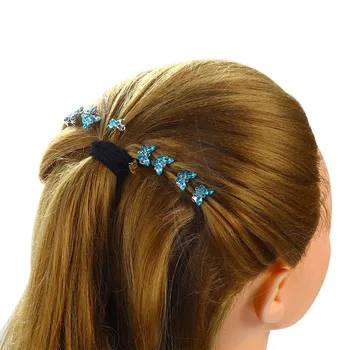 10PC Gražus Mini Crystal Butterfly Plaukų Letena Hairclip plaukų segtukai už mergytę Vestuvių Nuotakos Žiburių Plaukų Sagtis Papuošalai