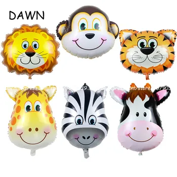 1PC Safari Laukinių Gyvūnų Tema, Tigras, Liūtas, Beždžionė Zebra Elnias Žirafa Karvė Oro Balionas Vaikai Dovana Gimtadienio apdaila
