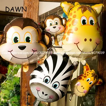 1PC Safari Laukinių Gyvūnų Tema, Tigras, Liūtas, Beždžionė Zebra Elnias Žirafa Karvė Oro Balionas Vaikai Dovana Gimtadienio apdaila