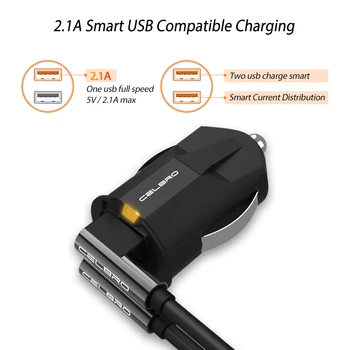 Mažiausia Mini USB Automobilinis Įkroviklis Adapteris 2A Automobilinis USB Įkroviklis Mobilusis Telefonas Dual USB Automobilinis-kroviklis Auto Mokestis 2 prievadas, skirtas iPhone Samsung