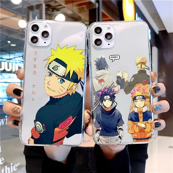 Cartoon Animacinis Naruto Uzumaki Kakashi Minkšto Silikono skaidrus Telefono dėklas Skirtas IPhone 12 11 Pro Max Xs XR X 7 8 Plus Atveju