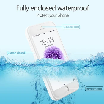 Atsparus vandeniui Telefono Dangtelį Atveju iPhone, 11 Pro X XR XS Max 8 7 6S 6 Plius 5 5S SE Atveju Plaukimo Minkštos TPU Galaxy S9 Plus Atvejais