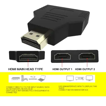 1080p 1, 2 HDMI Splitter Adapteris Vyrų ir 2 Moterų Onversion Galvos Adapteris