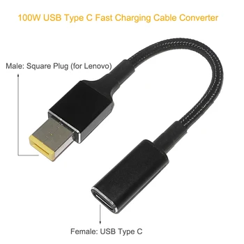 100W C Tipo Kištukas Konverteris USB C Tipo Moterų Universaliųjų Nešiojamas Adapteris Jungties Lizdas USB C 100W PD Greito Įkrovimo Kabelis Laido