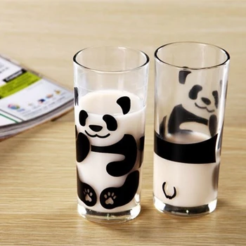 Namuose Kasdien Mielas Panda Stiklo Pieno Puodelis Kavos Puodelis Švino-Nemokamas 