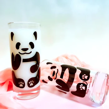 Namuose Kasdien Mielas Panda Stiklo Pieno Puodelis Kavos Puodelis Švino-Nemokamas 