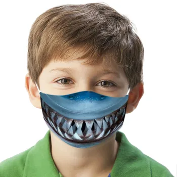 Naujas akcijų, vienos lyties vaikai Dulkėms 3Dshark dantų spausdinti Kvėpuojantis veido Kaukė Dviračių skalbti lauko sporto Kaukė mascarillas D
