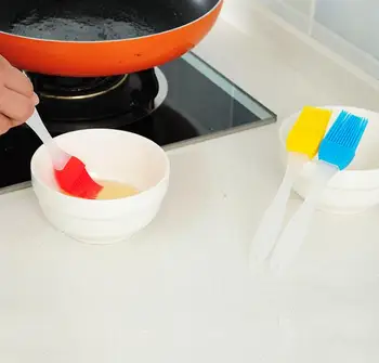 ORGANBOO 1PC Silikoninė alyva teptuku aukšta temperatūra, mažas grilis teptuku tortas virtuvės kepimo įrankiai atsitiktine spalva