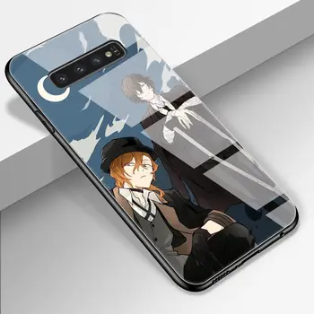 Grūdintas Stiklas Case for Samsung Galaxy S10 S10e S8 S9 Plus Pastaba 9 10 A51 A71 Telefono Dangtelį Anime Bungou Benamiai Šunys