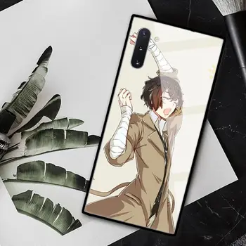 Grūdintas Stiklas Case for Samsung Galaxy S10 S10e S8 S9 Plus Pastaba 9 10 A51 A71 Telefono Dangtelį Anime Bungou Benamiai Šunys