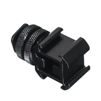 3 kontaktinės jungties tvirtinimo Adapteris Dual Varžtai Stovas Laikiklis, skirtas DSLR Fotoaparato Blykstės Šviesos