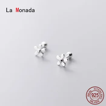 La Monada Gėlių Auskarai Smeigės 925 Sterlingas Sidabro Fine Jewelry Minimalistinio Gražus Stud Auskarai Moterims, Sidabras 925 Korėjos