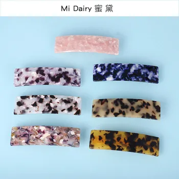 Kinijos gamykloje tiesioginio pardavimo vėžlio kiauto spalvinga acetatas akrilo Korėja paprastos konstrukcijos plaukų barrettes įrašus aksesuarai moterims