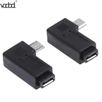 2vnt/daug 90 Laipsnių USB Kairėje ir Dešinėje Kampu, Micro 5pin moterį, Micro USB Male Duomenų Adapteris, Mini USB Jungtis Kištukas Micro USB