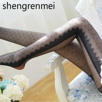 Shengrenmei 2019 Seksuali Moteris Skaidrios Pėdkelnės Mielas Kojinės Vasaros Plona Balta Juoda Pusėje Nėrinių Modelio Gyvulių Dropshipping