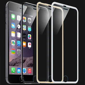 9H 3D Krašto Full Screen Protector Aliuminio Lydinio Visą Atveju iPhone 7 7 7Plus 5 5S 5C 5SE 8 6 6S Plus X Padengti Telefono Atvejais Filmas