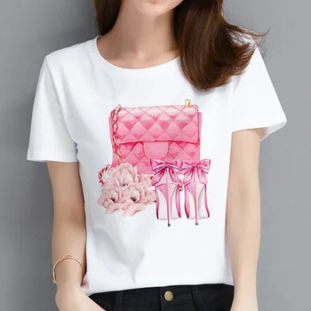 Naujas Mados Laisvalaikio Miela Asmenybė Ponios maišelį kvepalai spausdinti Marškinėliai Moterims Harajuku vasarą Trumpų Drabužių Streetwear Marškinėlius