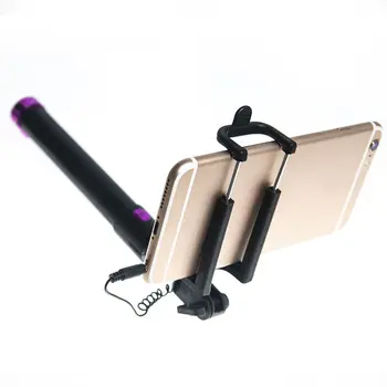 20cm-80cm Selfie Sulankstomas Ištraukiamas Teleskopinis Strypas Kabelių Asortimentą, Laidinis Monopodzie, Mobiliojo Telefono Laikiklis, 3.5 mm Lizdas Selfie Stick