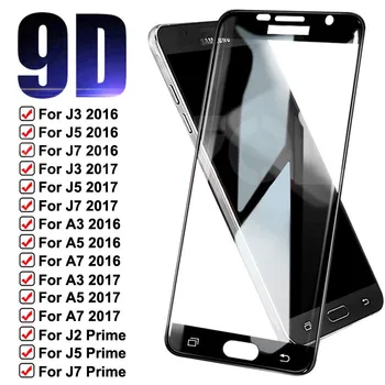 9D Grūdintas Stiklas ant Samsung Galaxy S7 A3 A5 A7 j3 skyrius J5 J7 2016 2017 J2 J5 J7 Premjero J4 Core Screen Protector Apsauginė Stiklo