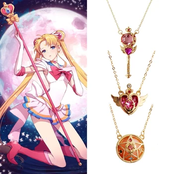 Anime Sailor Moon Mylintis Lazdelė Kristalų cosplay Pakabukas Karoliai Mergina priedai Mielas rekvizitai