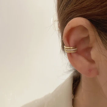 3pcs korėjos retro Ne pradurtas ausis mados ausies įrašus aukso ausies manžetai moters klipo auskarai netikrą auskarų Estetinės Papuošalai