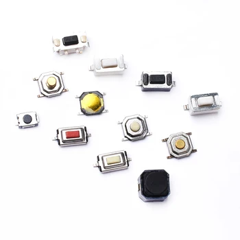 50PCS Tact Switch Silikono Mygtuką Mikro Jungiklis, 3*4*2mm 3x6x4.3mm 2Pin 3x6x2.5mm 4*4*1.5 mm SMD 4 Kojų