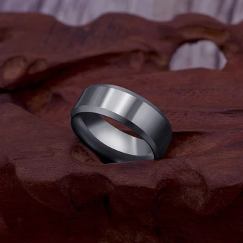 8mm Nerūdijančio Plieno Žiedas Vyrams Aukštos Kokybės bižuterijos Žiedas Vyrų Titano Juoda