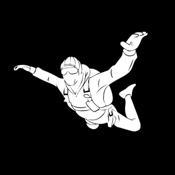 YJZT 12CM*16.3 CM Nervų Parašiutu Plaukioja Sporto Modelis Lipdukai Automobilio, Motociklo Asmenybės Lipdukas Juoda/Sidabrinė C30-0396