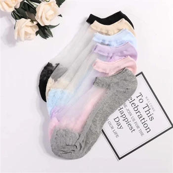 Mielas spausdinti katė harajuku permatomos kojinės moterims mergina vasaros juokinga gyvūnų žemų dažnių kulkšnies kojinių 