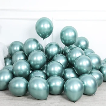 10vnt 12inch Mėlyna Žalia Metallic Lateksiniai Balionai Perliniu Metalo balionas Vestuvių, Gimtadienio Pagal Jūros Tema Dekoracijos