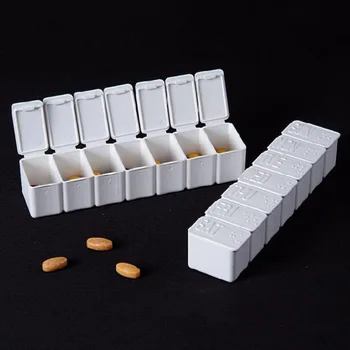 Karšto 7 Dienų Tablečių Dėžutės Plastikinės Medicina Atveju Saugojimo Pill Tabletės Organizuoti Būti Atveju Rūšiuoti Lankstymo Savaitės Tablet Brailio Recognit