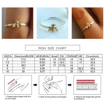 Mielas Moterų Mažai Bičių Žiedas Aukso Paprastas Kompaktiškas Žiedai Prašmatnus Vabzdžių Žiedai Šalis Vestuvės Juvelyrika Moteris Dovaną