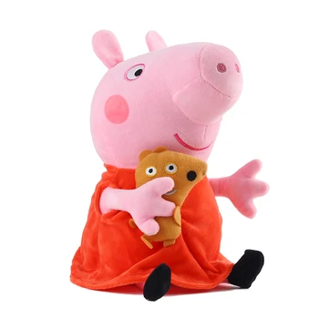 Peppa Pig Mergaitę George Pliušinis Žaislas 19cm Užpildyti Lėlės Šeimai Šalis Maišelį Papuošalai Keychain Žaislas Vaikui Gimtadienio, Kalėdų Dovana