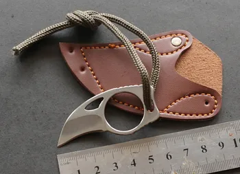 Mini MC Kišenėje Karambit su odos apvalkalas cutter nešiojamų letena peilį įrankis Lauko stovykla įtaisą Išgyventi lauke paketo atidarytuvas atvira