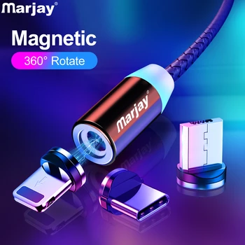 Marjay Magnetinio USB Kabelis iphone, Greito Įkrovimo Micro USB C Tipo Kabelio 