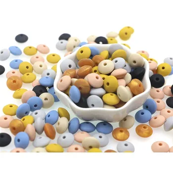 Kovict 50pcs Kūdikiui Kramtyti Žaislus Pearl Silikono Granulių Lęšių 12mm Kūdikių Teether Karoliukai 