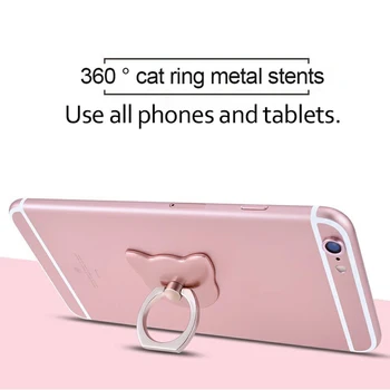 Universalus Piršto Žiedą, Mobiliojo Telefono Lizdas Išmaniojo telefono Turėtojas Ląstelių Smart Turas Telefono skambutis Cute Kačių laikiklis, Skirtas 