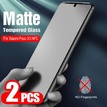 2vnt Ekrano apsaugos Xiaomi Poco X3 Matinis Stiklas Pocophone X3 Grūdintas Stiklas, Apsauginė Telefono Ekrano Plėvelė Poco X3 NFC