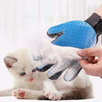 Mėlynos pirštinės katėms Valymo Šepetys Piršto Silikoninės pirštinės gyvūnų šepetys katė pirštinės šepetys 