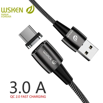 WSKEN X1 Pro USB C Kabelis USB Magnetinio Kabelis 3A Greitai Magnetinio Apmokestinimo 