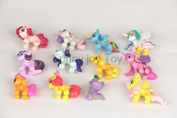 Pakuotėje yra 12 Mano Mažai Pony Žaislų Rinkinys Draugystė, Magic Rainbow Dash Twilight Sparkle Pinkie Pie Retenybė PVC Veiksmų Skaičiai Lėlės