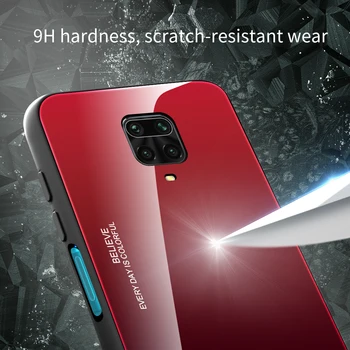 Sunku Atveju Xiaomi Redmi Pastaba 9S 10 9 Pro Max 9A Atveju Prabanga Gradientas Stiklo Silicio Kadrą Galinį Dangtelį Už Redmi Note9 Pro Atveju