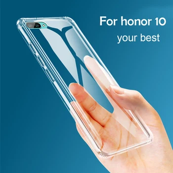 Minkštas Atveju Huawei Honor 10 Atveju TPU Silicio Skaidrus Aišku, Įrengtas Bamperis galinis Dangtelis Atveju Huawei Honor V10 Garbę 9 Byloje