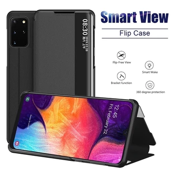 Smart View Flip Case For Samsung Galaxy A50 A51 A71 A70 Pastaba 10 9 8 S20 Ultra FE S10 Lite S8 S9 S7 Krašto J4 J6 Plius A6 2018 Dangtis