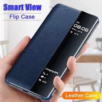 Smart View Flip Case For Samsung Galaxy A50 A51 A71 A70 Pastaba 10 9 8 S20 Ultra FE S10 Lite S8 S9 S7 Krašto J4 J6 Plius A6 2018 Dangtis